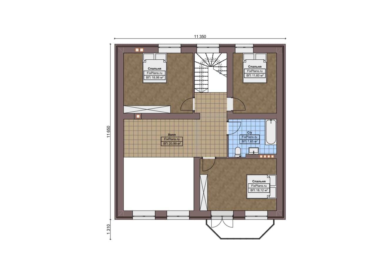 План мансардного этажа — проект F-6002