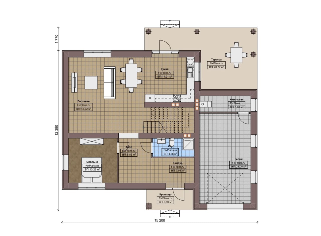 Планировка Двухэтажный дом F-8063