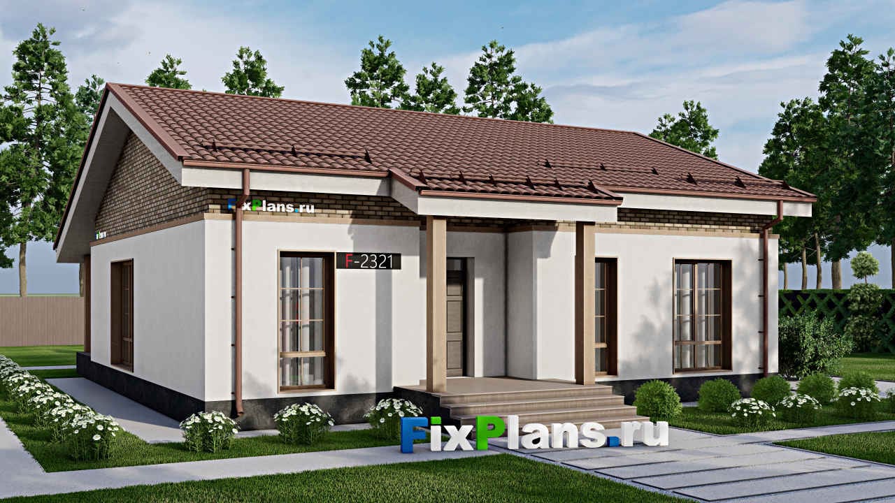 Одноэтажный дом F - 2321 — фасад